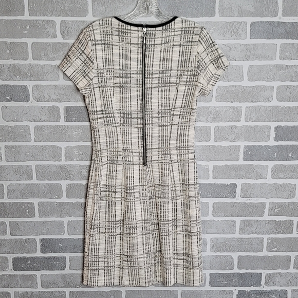 Sharagano Vintage Women's Textured Gray Tone Plaid Cocktail Dress Women's Size M - Picture 6 of 12